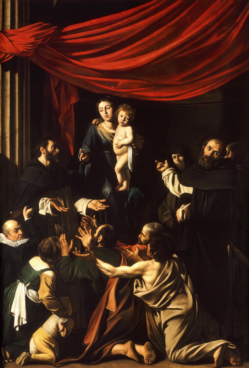 Růžencová Madona Polsky: Růžencová Madona od Michelangelo Merisi da  Caravaggio