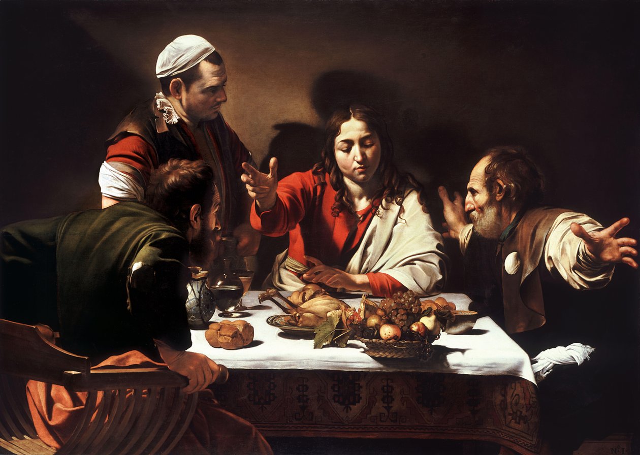 Večeře v Emauzích od Michelangelo Merisi da  Caravaggio
