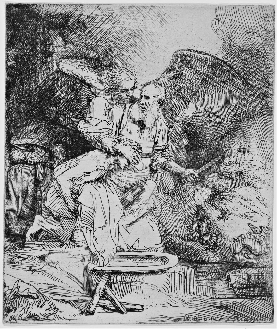Abrahamova oběť od Rembrandt van Rijn