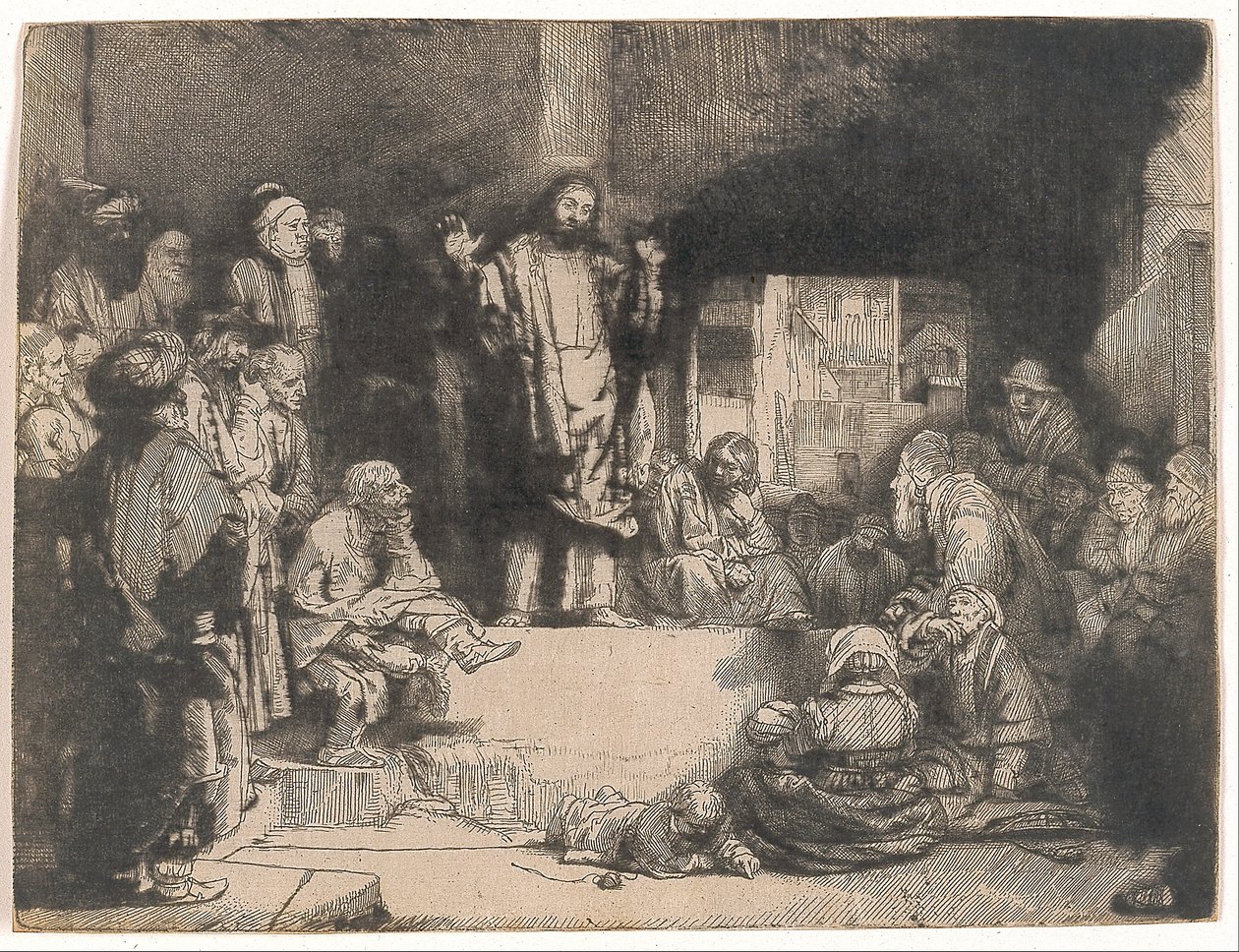 Kázání Krista (La Petite Tombe) od Rembrandt van Rijn