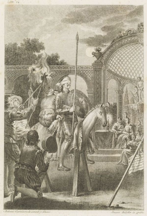 Miguel de Cervantes Saavedra v El Ingenioso Hidalgo Don Quijote de la Mancha od after Antonio Carnicero