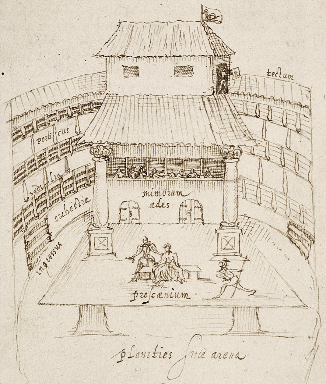The Swan Playhouse v Londýně od after Johannes de Witt Aernout van Buchel