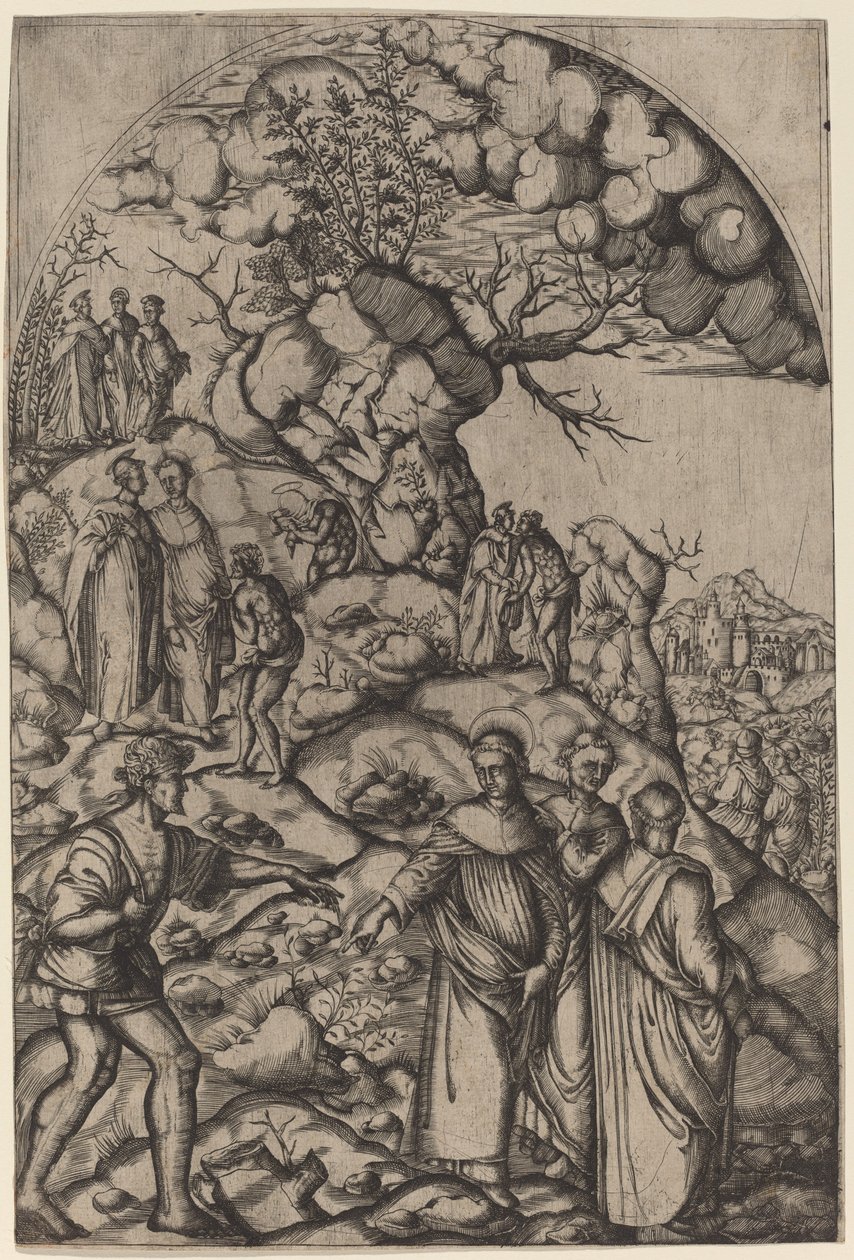 Svatý Filippo Benizzi uzdravuje žebráka od after Andrea del Sarto
