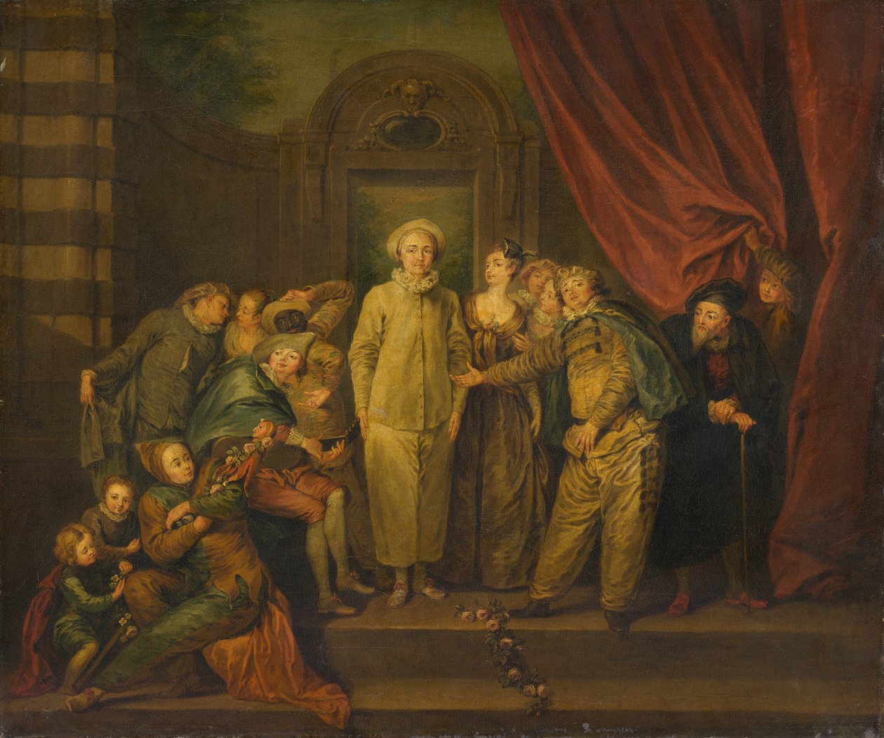 Italští komici (kopie) od after Antoine Watteau