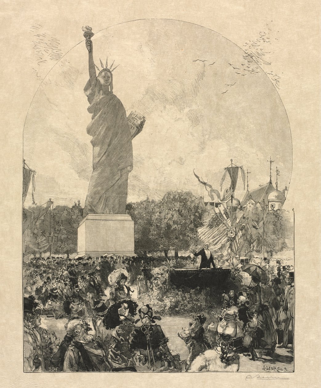 Liberty Enlightening the World, kterou nabídli městu Paříž Američané od after Auguste Louis Lepère