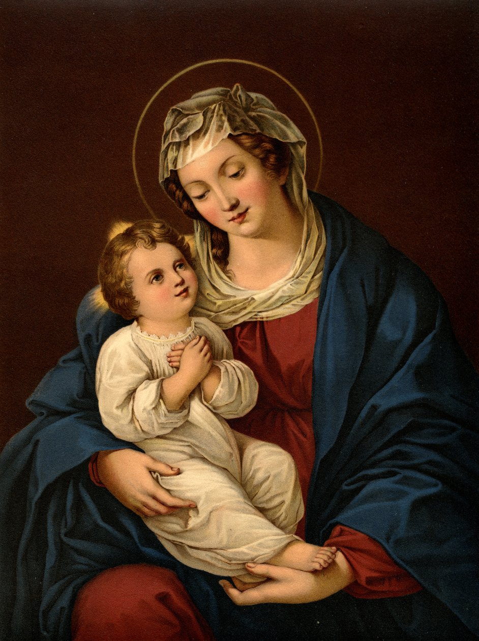 Matka Marie s Ježíškem od after Bartolome Esteban Murillo