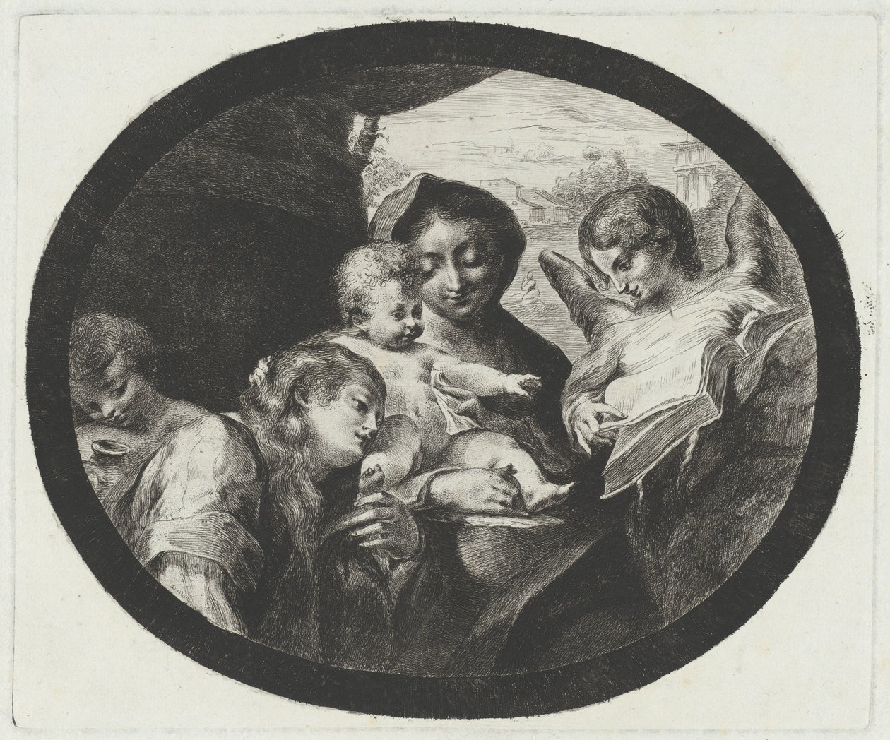 Panna a dítě s anděly od after Correggio Vivant Denon
