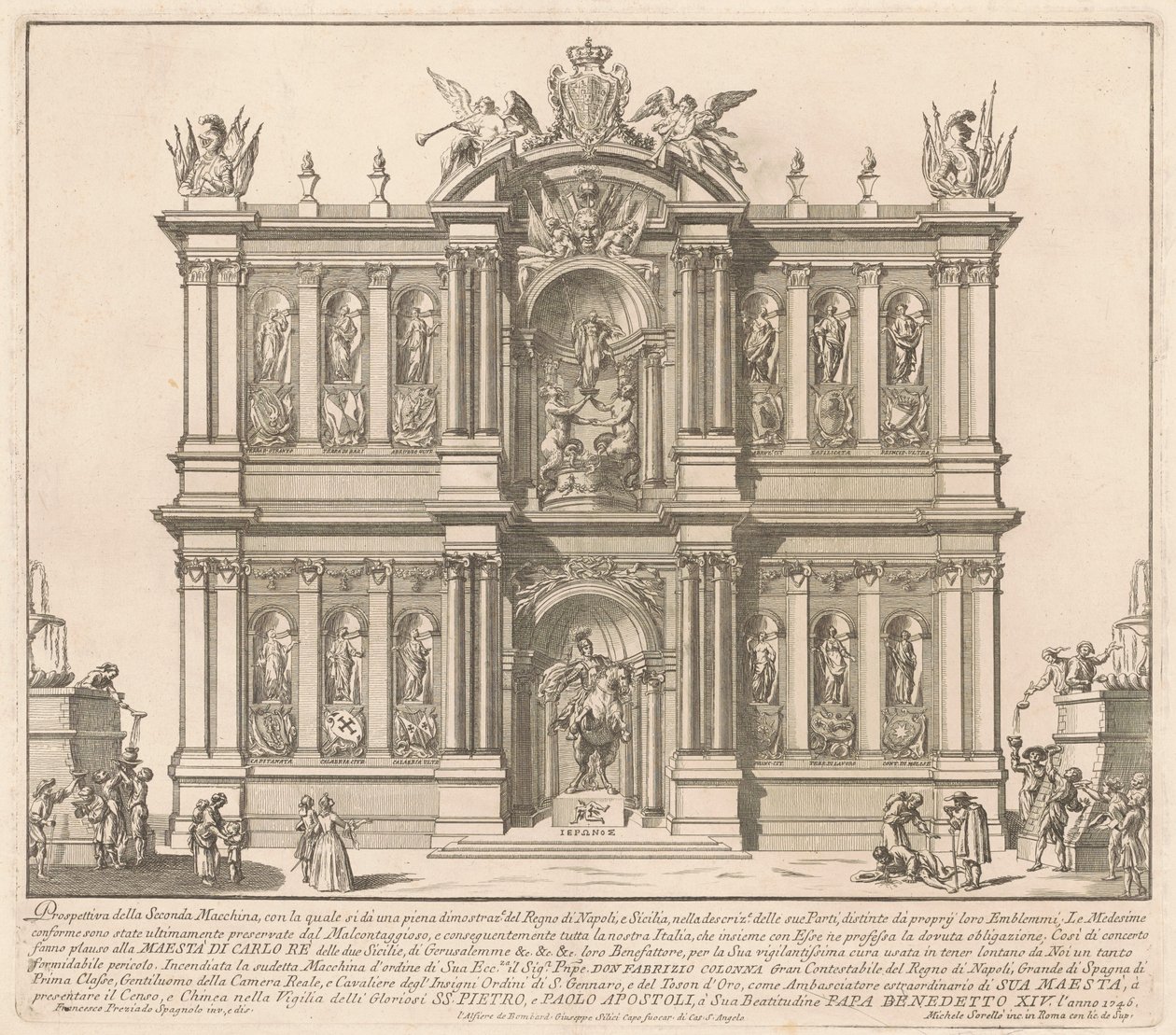 Seconda Macchina pro Čínu z roku 1746: Území Neapolského království od after Francisco Preciado de la Vega Miguel