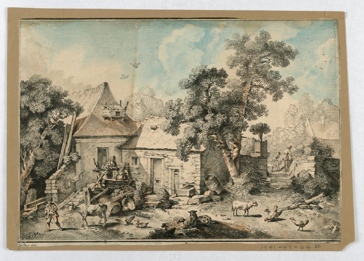 Sedící ovčák od after Francois Boucher