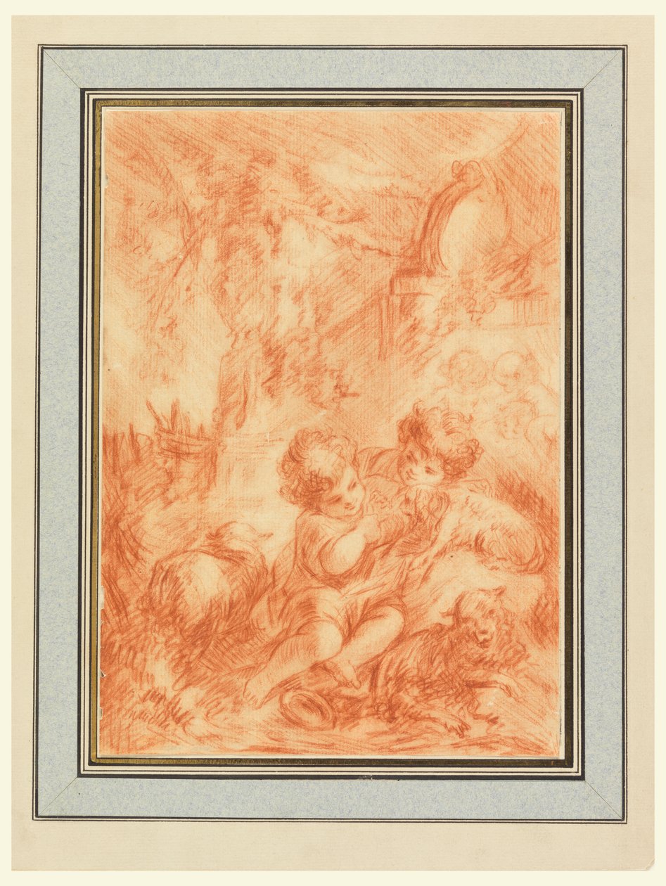 Dvě děti od after Francois Boucher