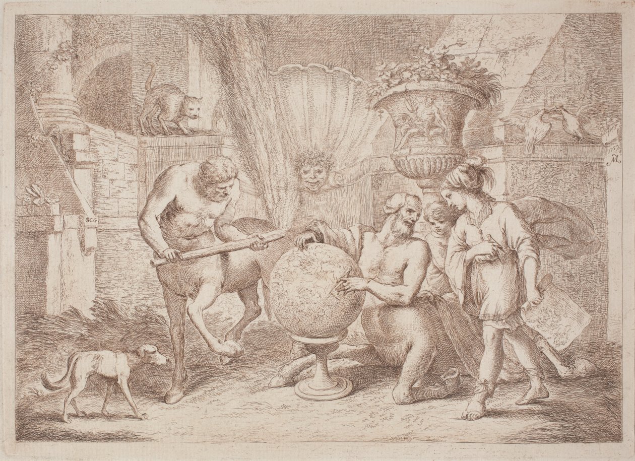 Chiron učí zeměpis Achilla od after Giovanni Benedetto Castiglione Gaetano Zompini