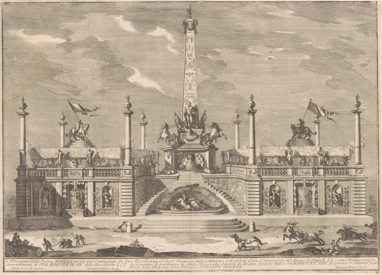 Prima Macchina pro Čínu z roku 1758: „Deliziosa“ s visutými zahradami od after Giuseppe Palazzi Giuseppe Pozzi after Paolo Posi