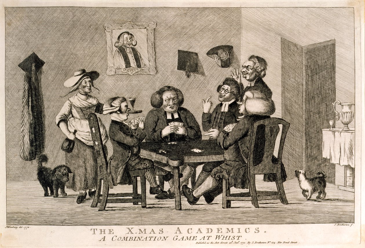 The X.mas Academics A Combination Game at Whist, 1773 od after Henry William Bunbury