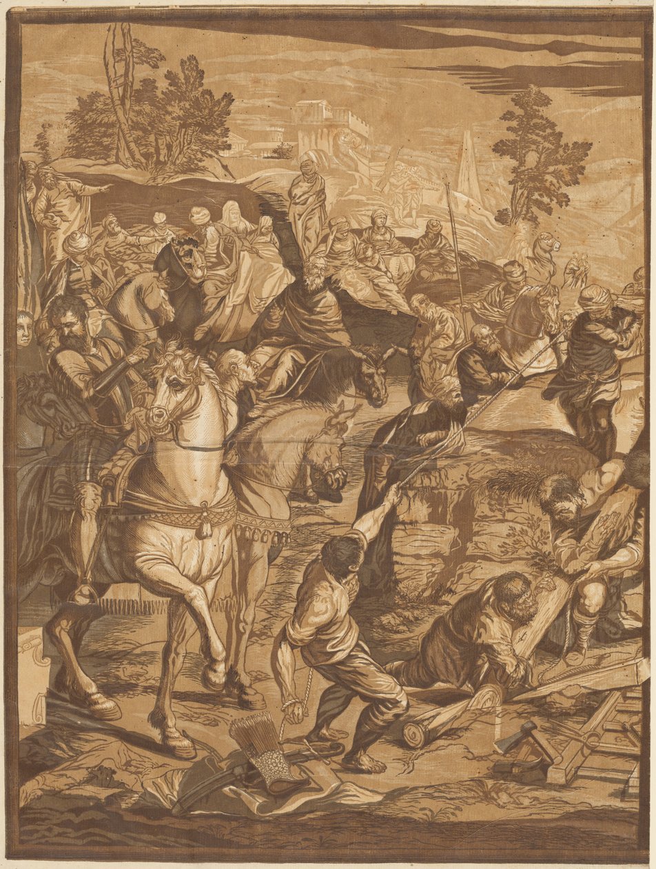 Ukřižování (levý panel) od after Jacopo Tintoretto John Baptist Jackson