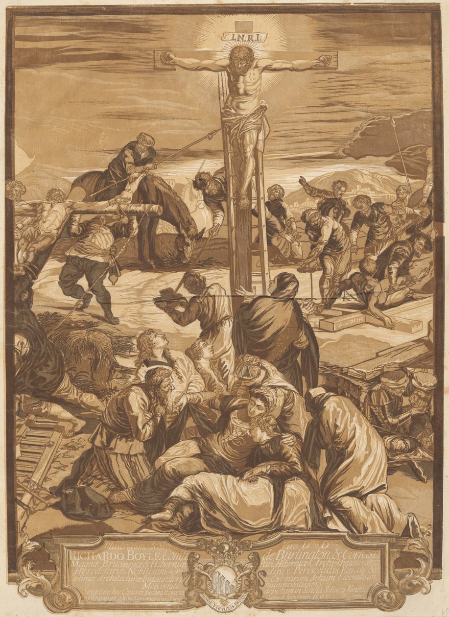 Ukřižování [střední panel] od after Jacopo Tintoretto John Baptist Jackson