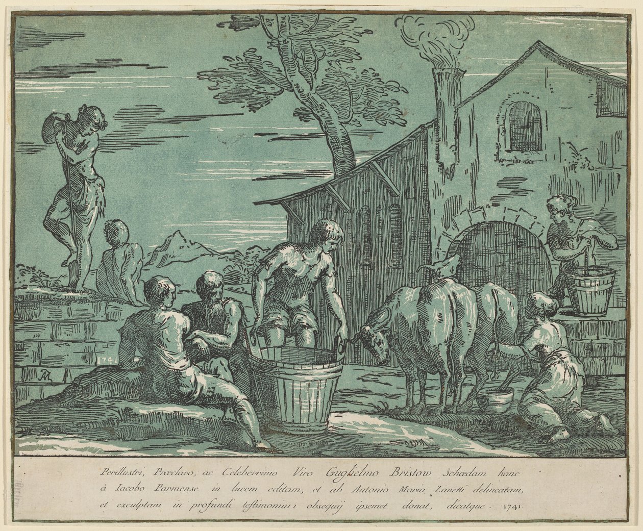 Pastorační scéna od after Jacopo Zanguidi Anton Maria Zanetti I called Bertoia