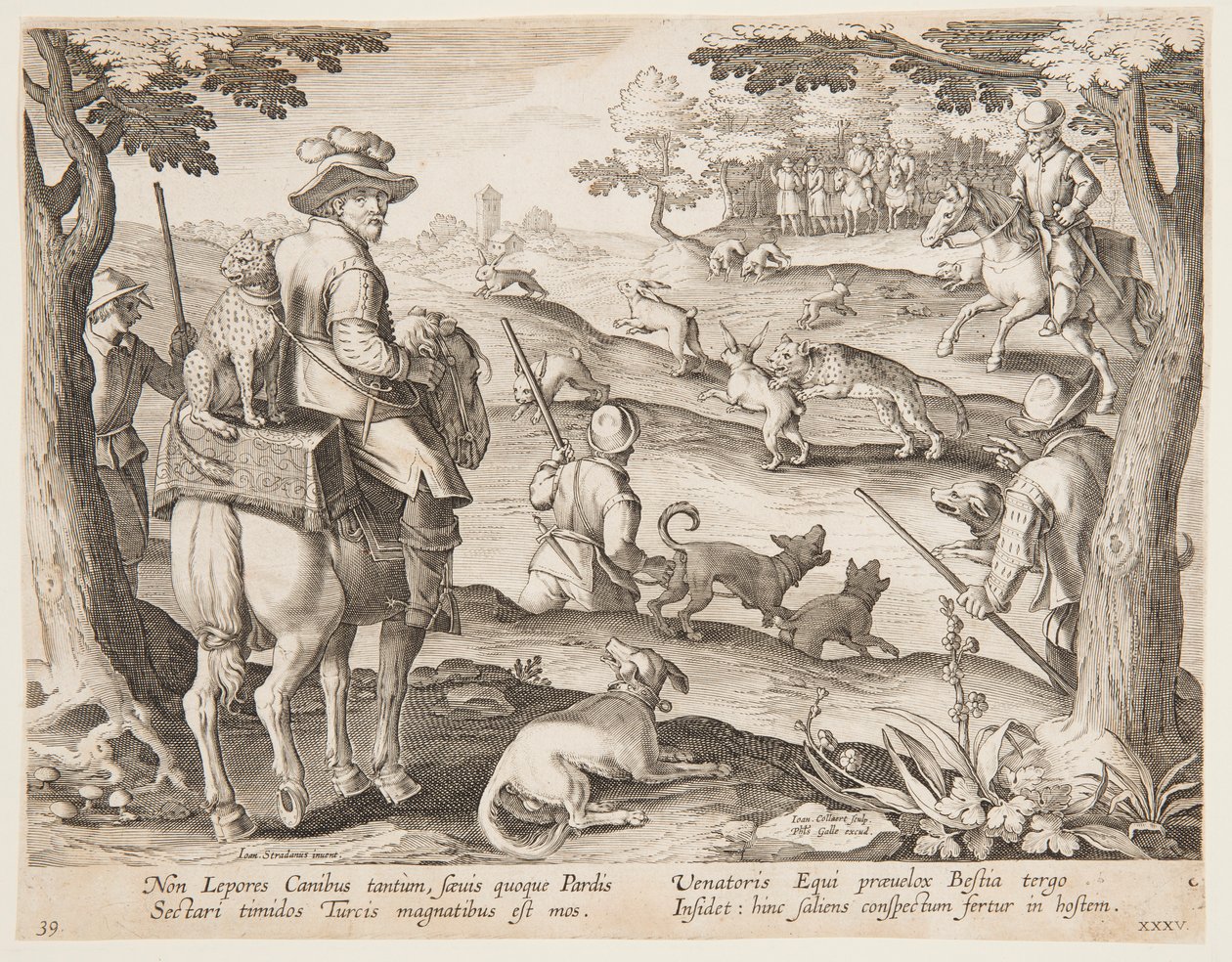 Lov na králíky od after Jan van der Straet, called Stradanus