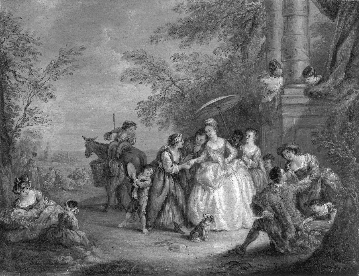 La Bonne Aventure (Věštkyně) od after Jean Baptiste Joseph Pater