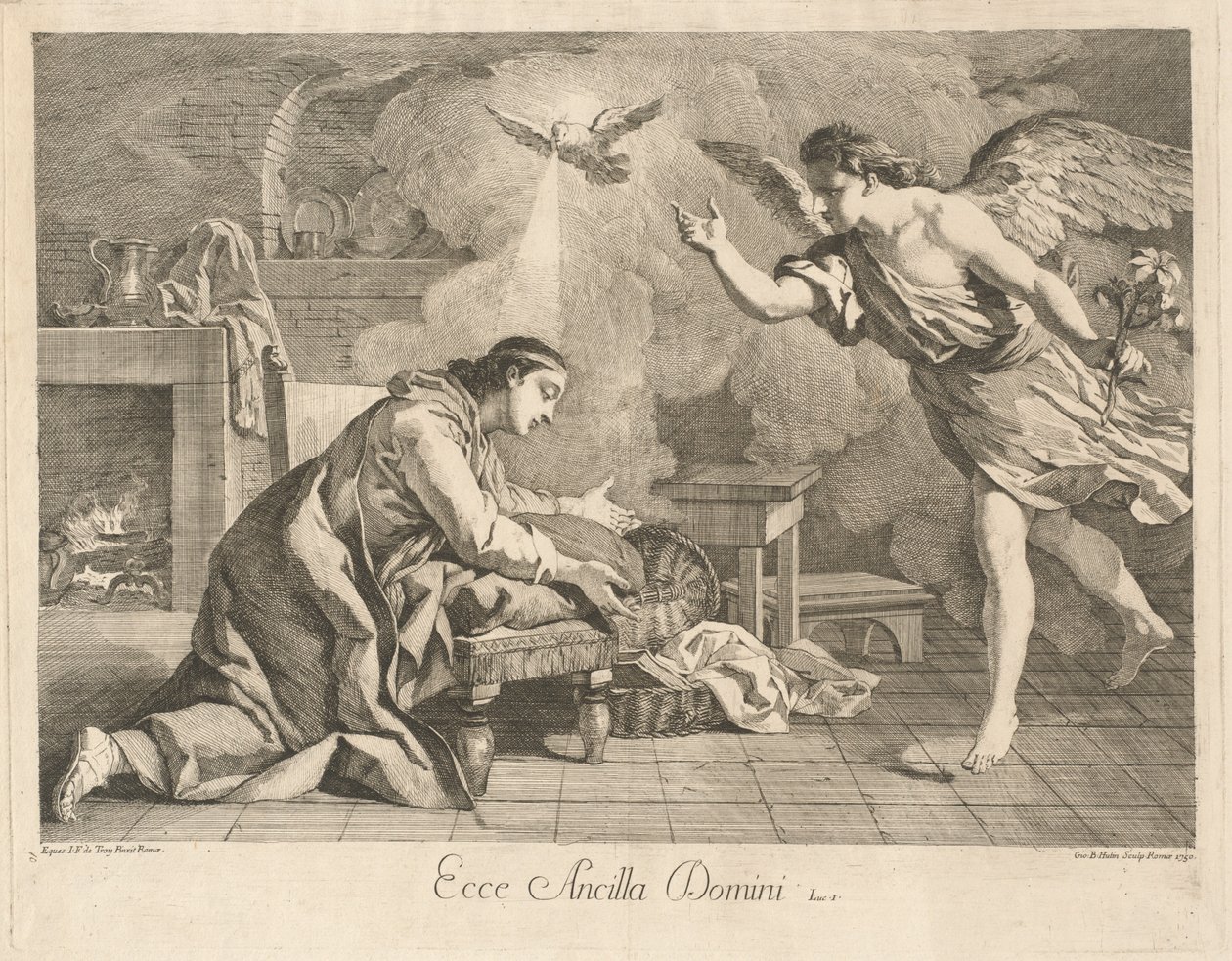 Zvěstování od after Jean François de Troy Jean Baptiste Hutin