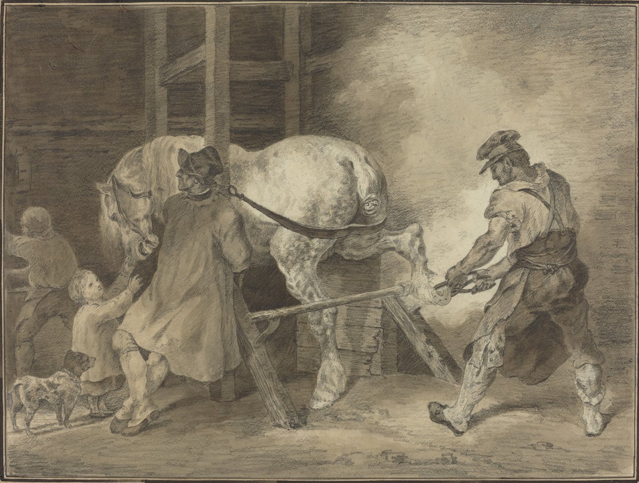 Kovárna od after Léon Cogniet after Théodore Gericault