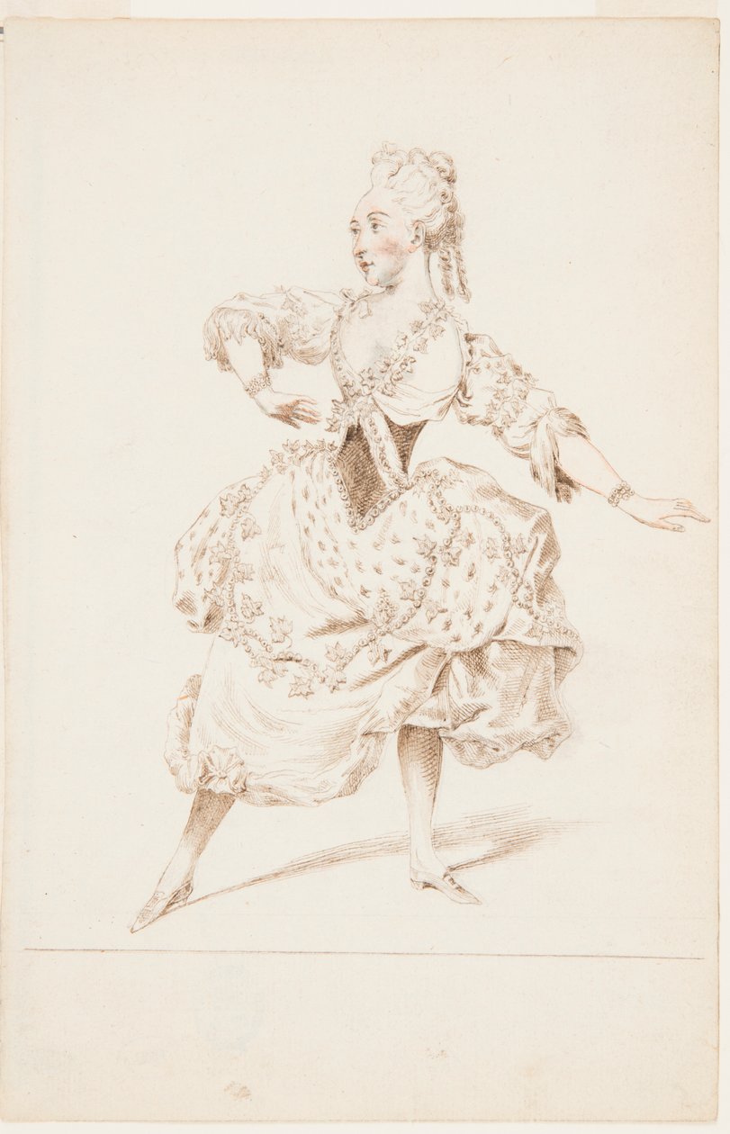 Baletní tanečnice, Mademoiselle Marie Allard od after Louis Carrogis, called Carmontelle