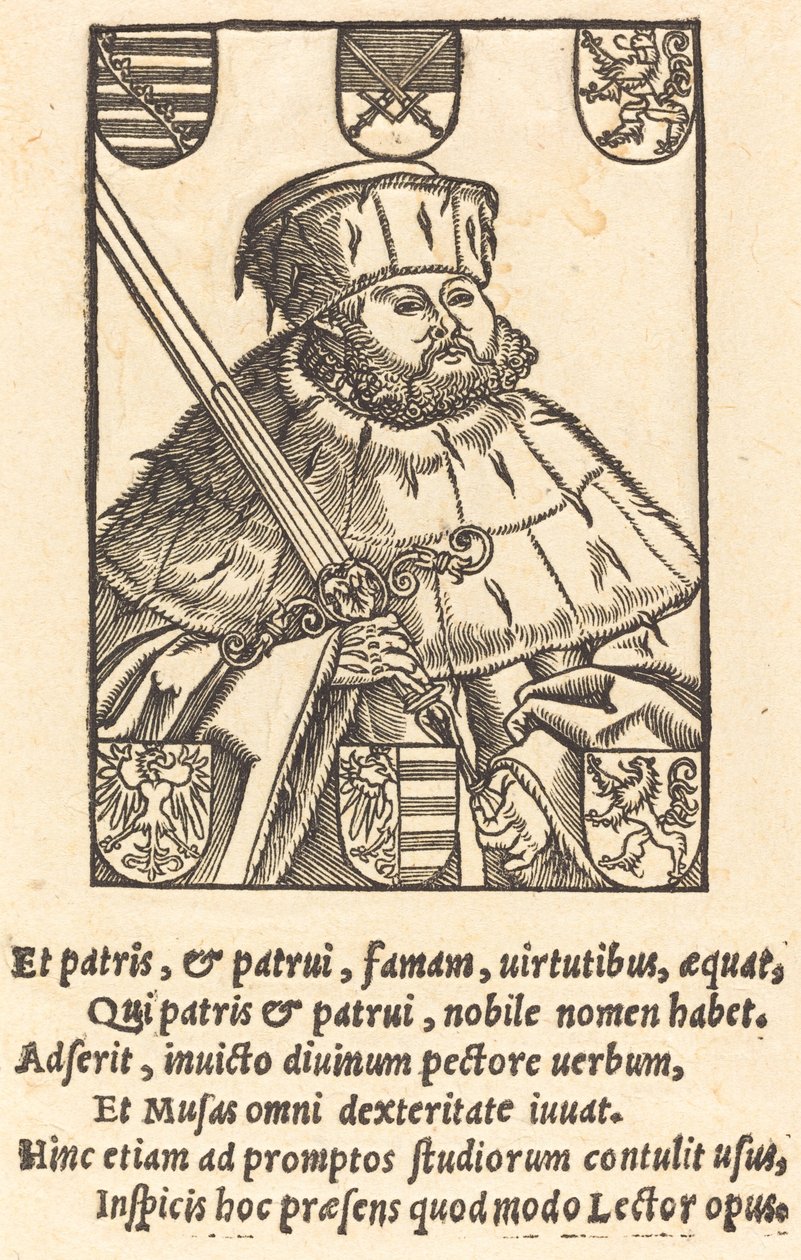 John Frederic Magnanimous, ve volebním rouchu [vlevo] od after Lucas Cranach the Younger
