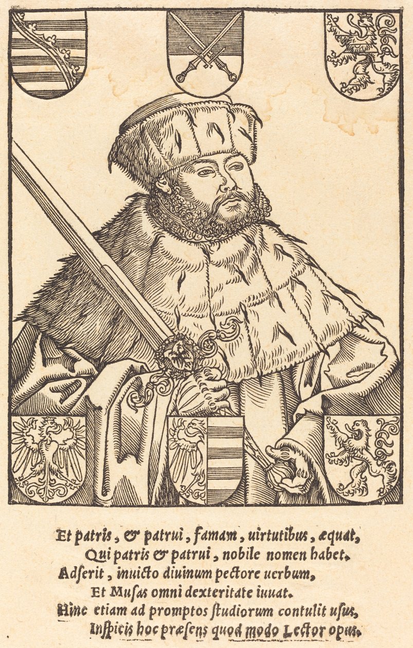 John Frederic Magnanimous ve volebním rouchu [vpravo] od after Lucas Cranach the Younger