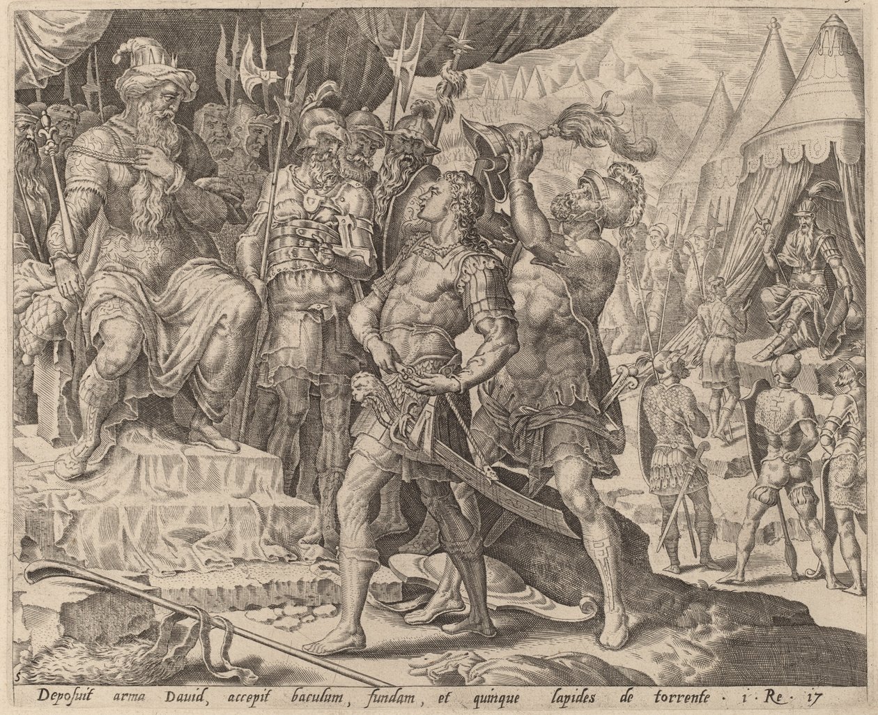 David ozbrojený před Saulem od after Maerten van Heemskerck