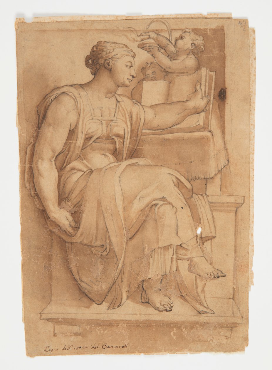 Erythean Sibyla ze stropu Sixtinské kaple, po Michelangelovi od after Michelangelo Buonarroti