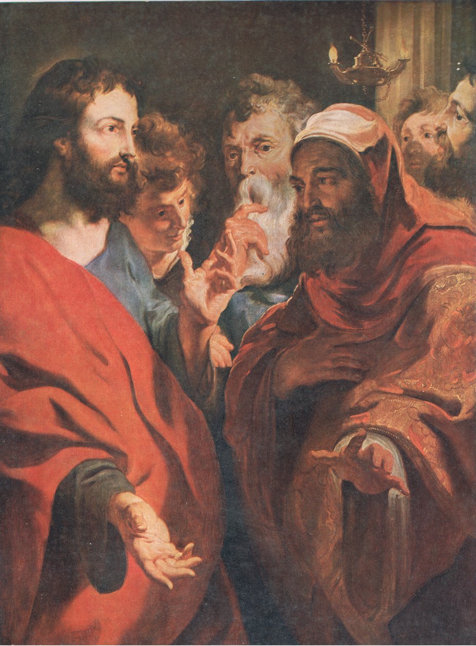 Ježíš poučuje Nikodéma, Bibbys Annual, 1916-17 od after Peter Paul Rubens