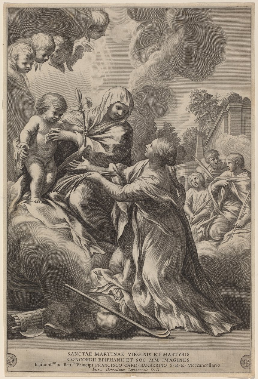 Panna a dítě s mučedníky od after Pietro da Cortona