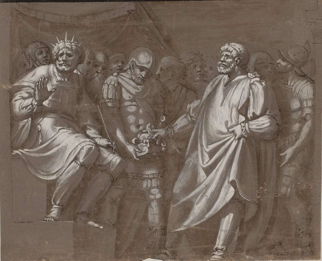 Mucius Scaevola před Porsennou od after Polidoro da Caravaggio
