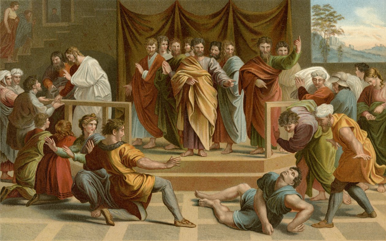 Smrt Ananiáše od after Raphael