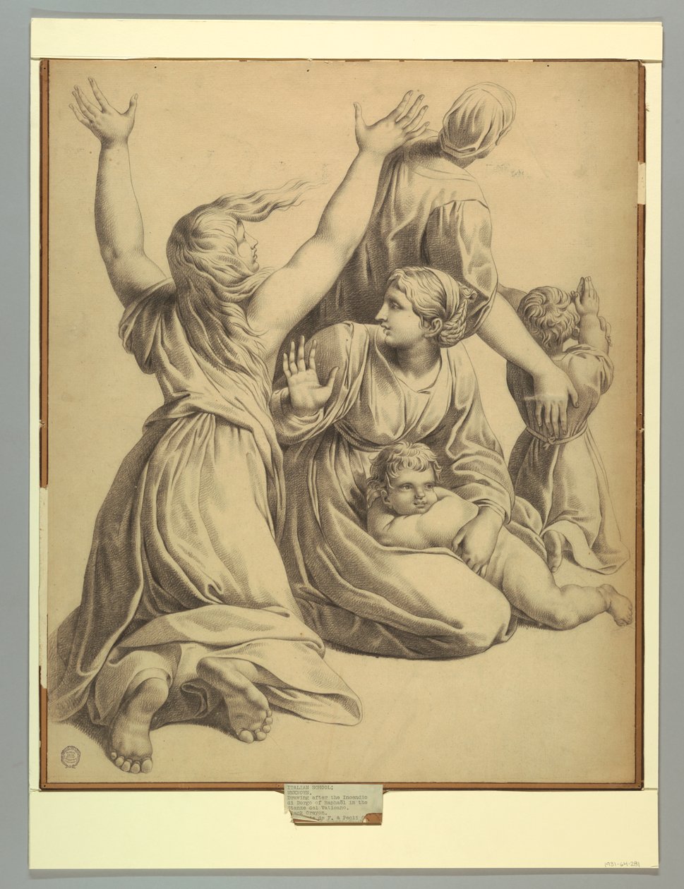 Skupina figurek z Raphaelova Incendio del Borgo od after Raphael