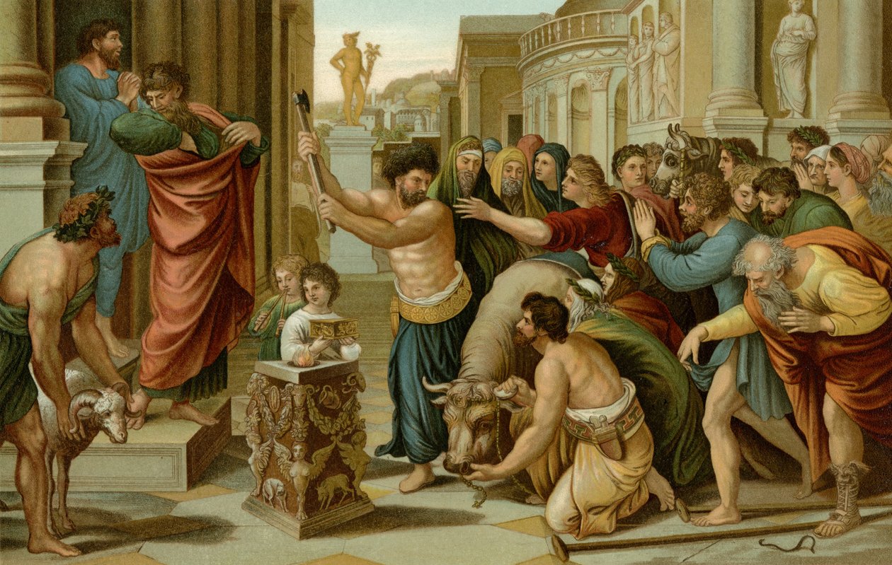 Pavla a Barnabáše v Lystře od after Raphael