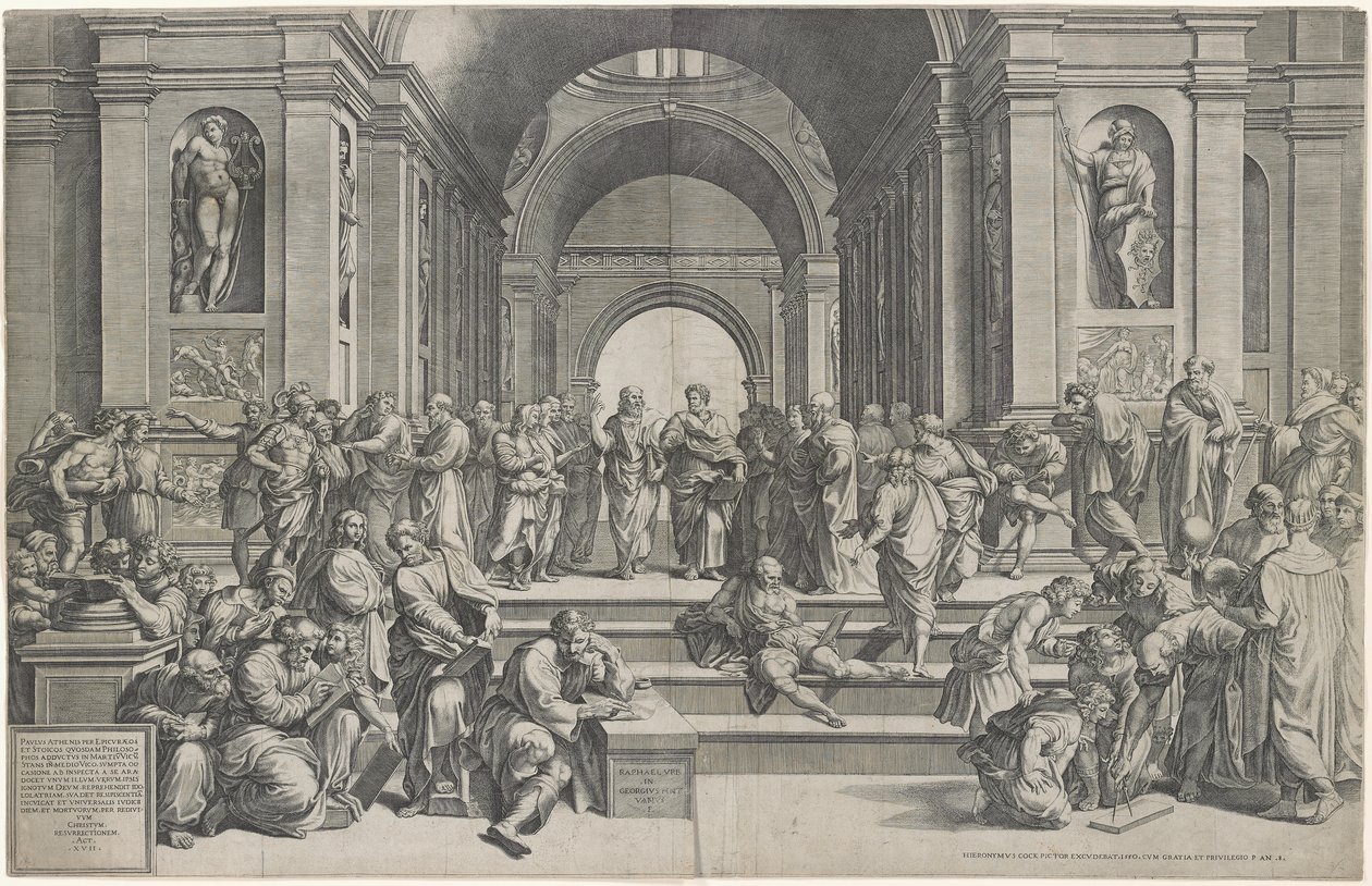 Škola v Aténách. Hospoda. 1550 od after Raphael