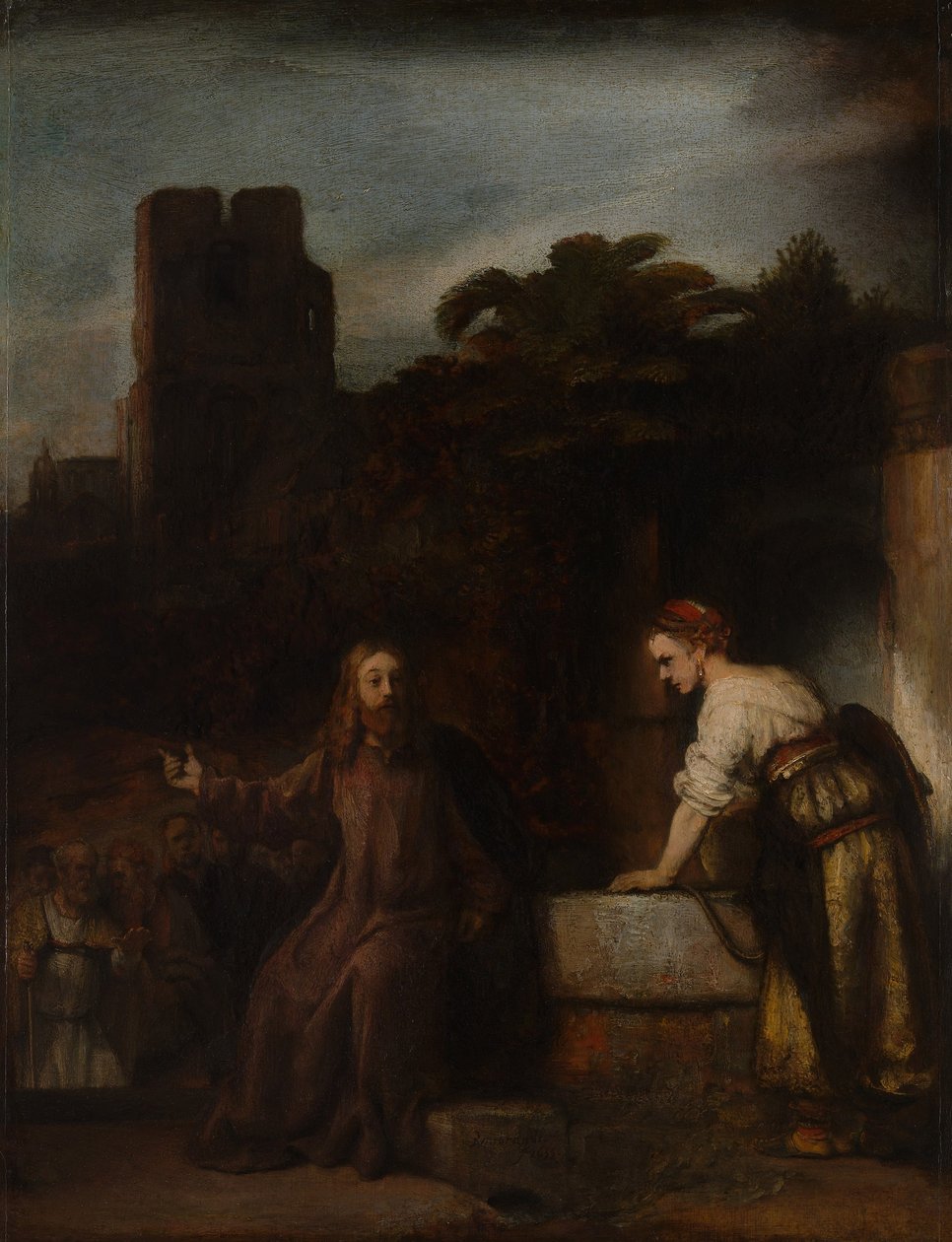 Kristus a žena Samaří, kolem roku 1655 od after Rembrandt van Rijn