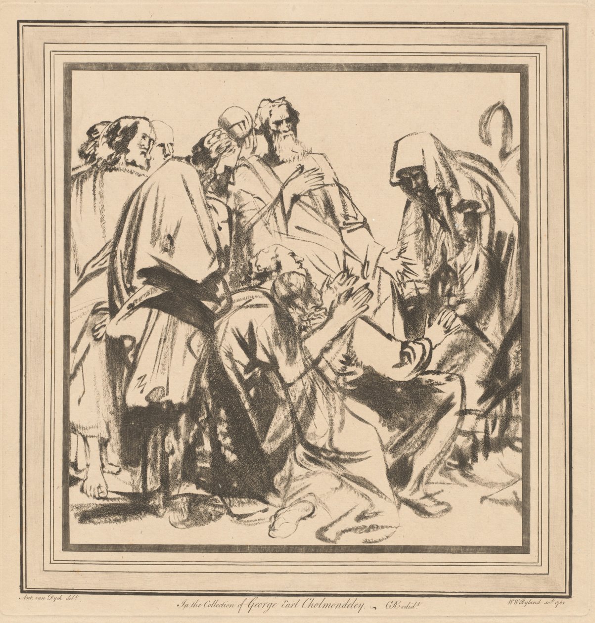 Jacob přesvědčil, aby poslal Benjamina se svými bratry do Egypta od after Sir Anthony van Dyck William Wynne Ryland