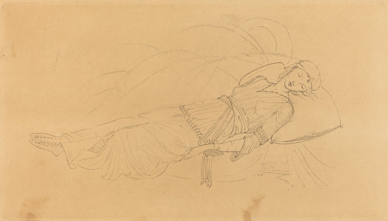 Spící kráska od after Sir Edward Coley Burne Jones