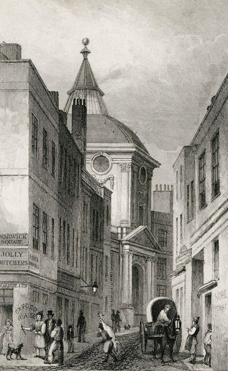 Physicians College, Warwick Lane, 1830 od Thomas Hosmer after Shepherd