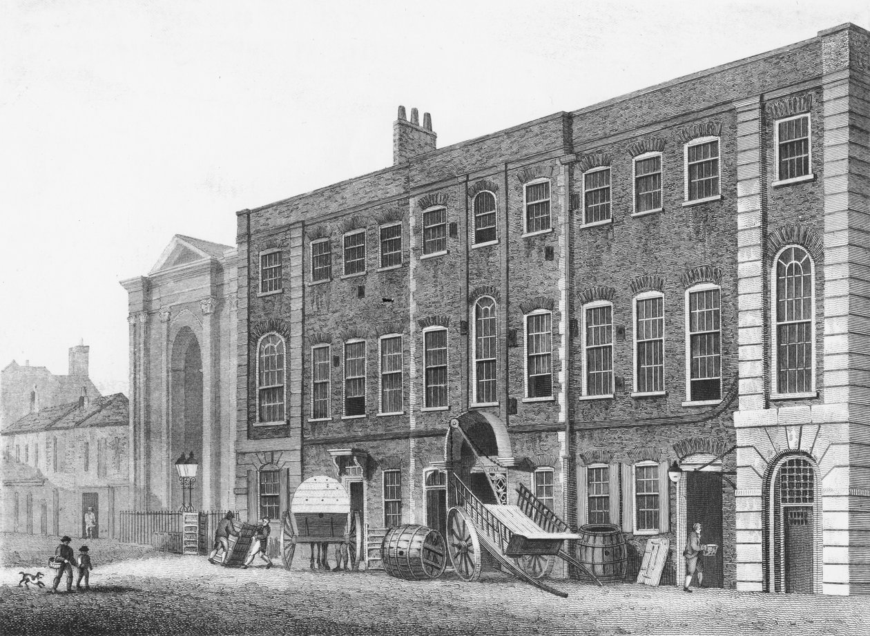 Jižní pohled na Theatre Royal v Portugal Street, Lincolns Inn Fields, 1811 od Thomas Hosmer after Shepherd
