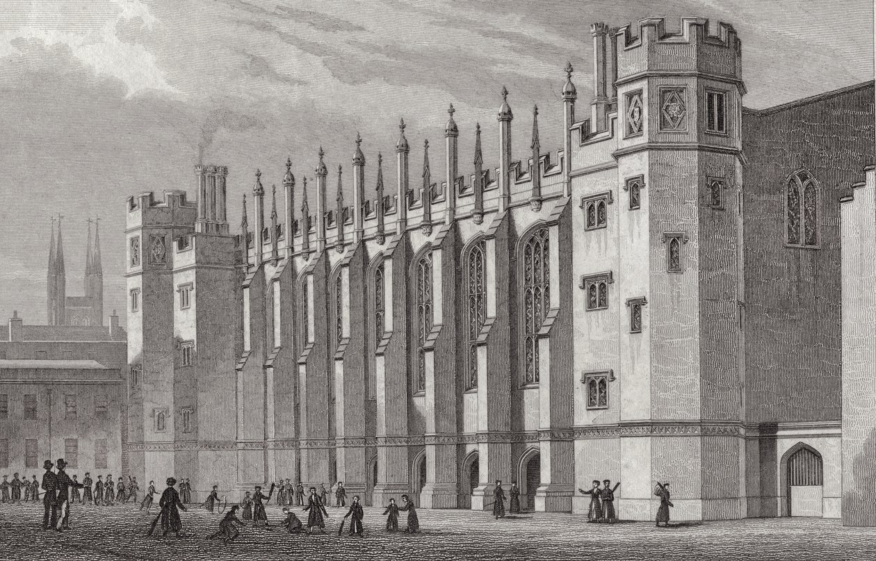 The New Hall, Christs Hospital, 1828 od Thomas Hosmer after Shepherd