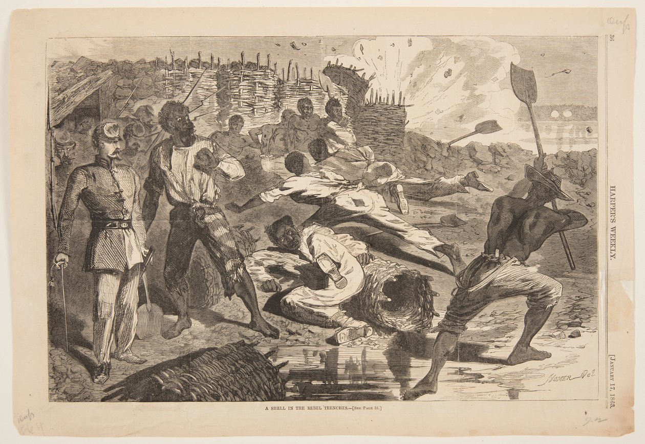 Shell in the Rebel Trenches od Winslow Homer