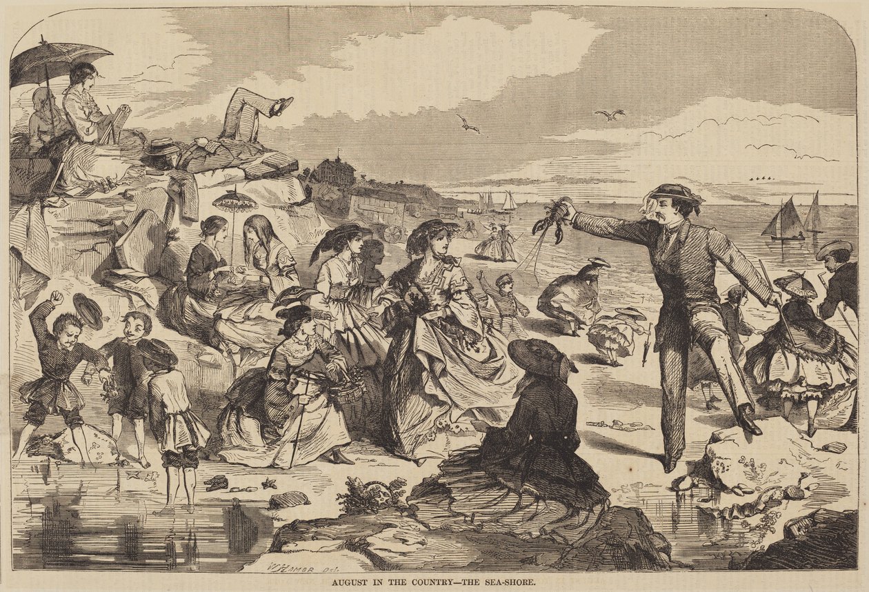 Srpen na venkově - mořské pobřeží od after Winslow Homer