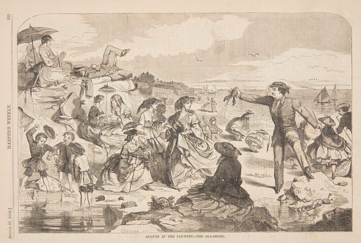Srpen na venkově – mořské pobřeží od after Winslow Homer