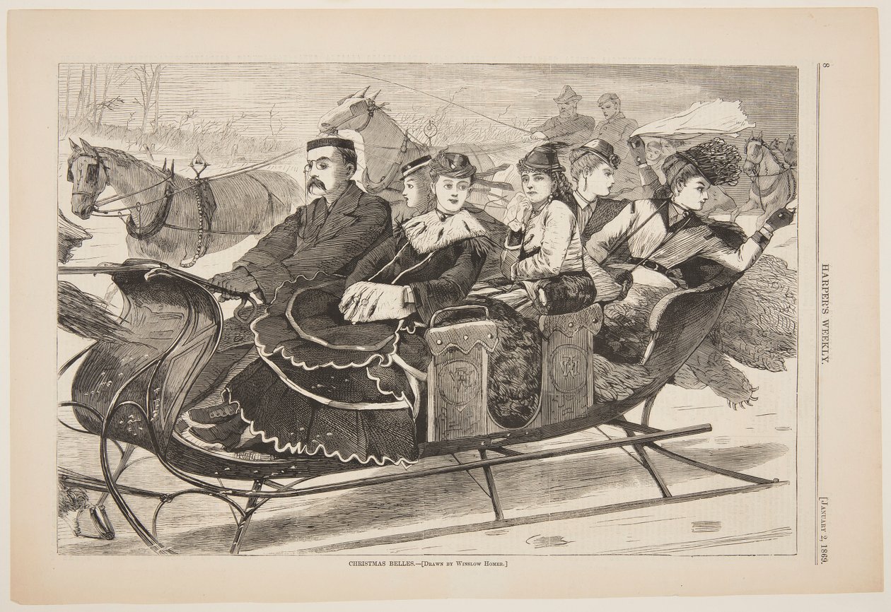 Vánoční Belles od after Winslow Homer