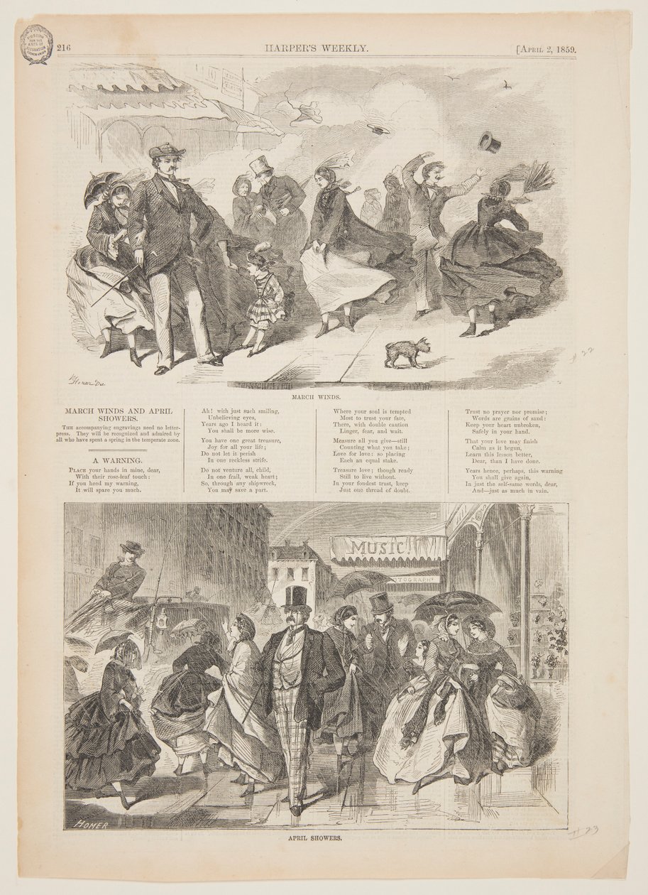 Březnový vítr a dubnové přeháňky od after Winslow Homer