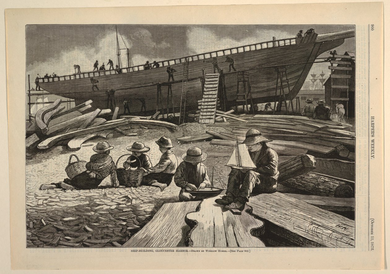 Ship-Building, Gloucester Harbor, z Harper