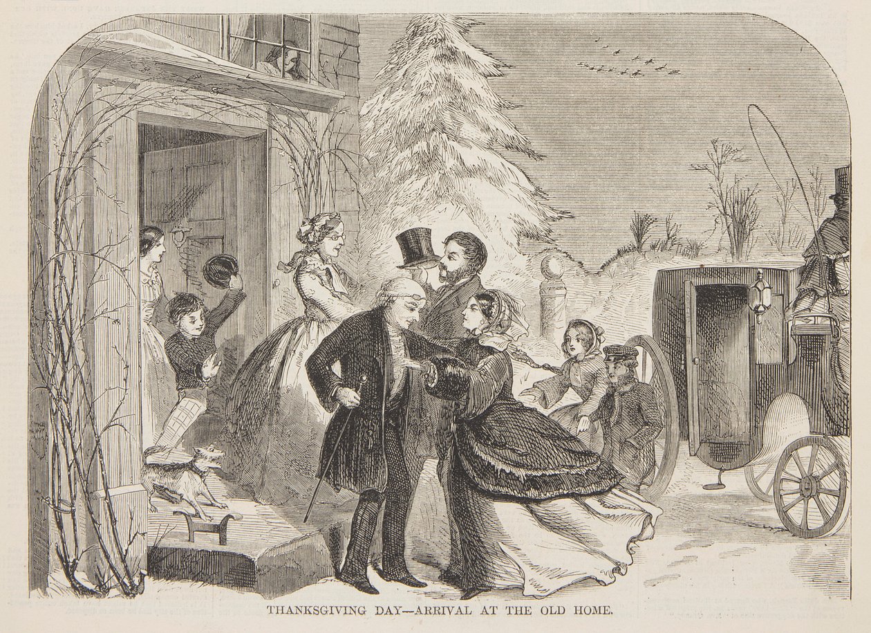 Den díkůvzdání – Příjezd do Starého domova od after Winslow Homer