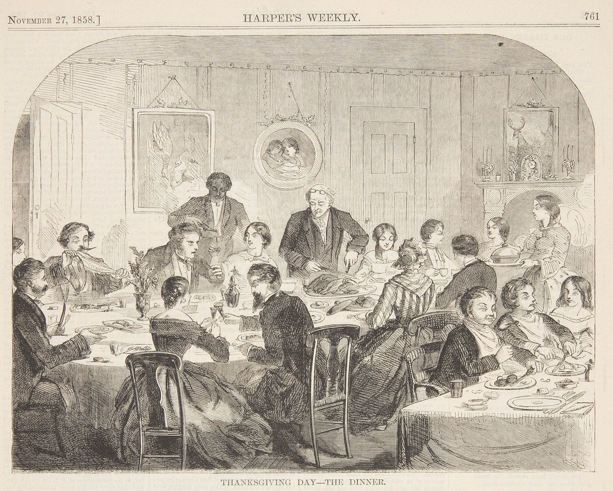 Den díkůvzdání – večeře od after Winslow Homer